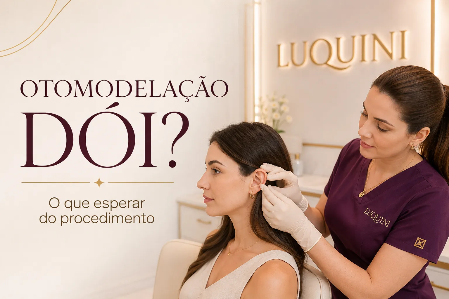 Enfermeira realiza otomodelação com anestesia local na Luquini Clinic Rio de Janeiro
