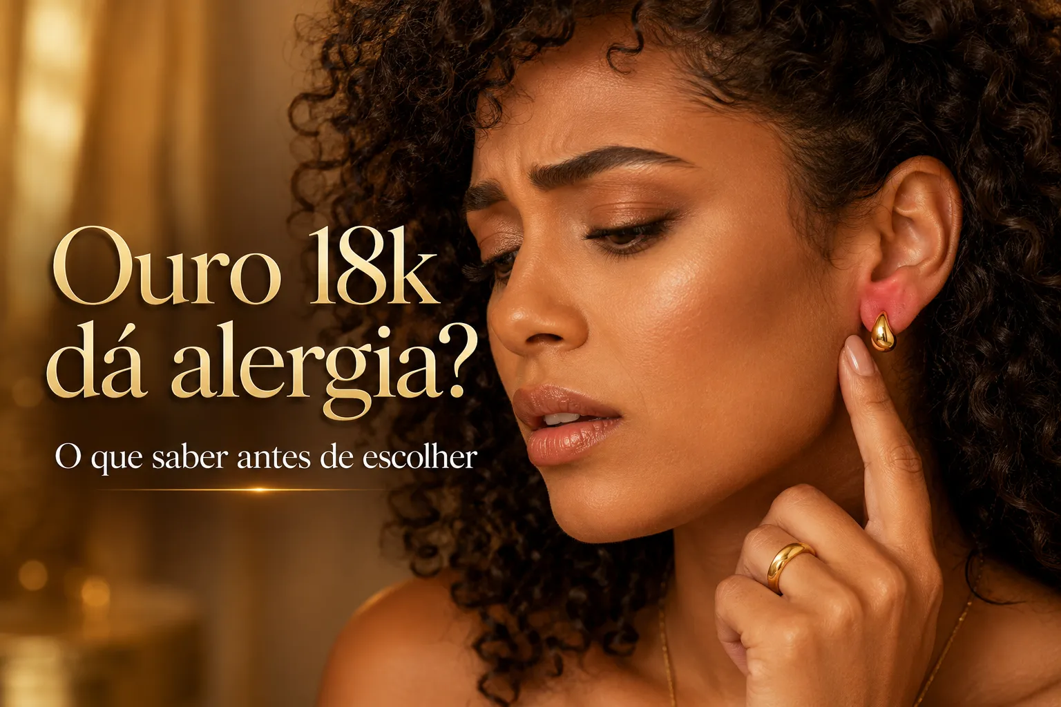 ouro 18k alergia em brinco auricular no RJ